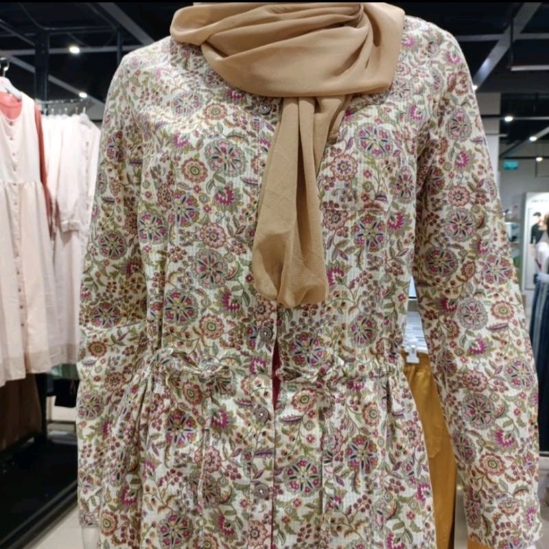 TRISET TUNIK PANJANG CASUAL MOTIF CORAK BATIK