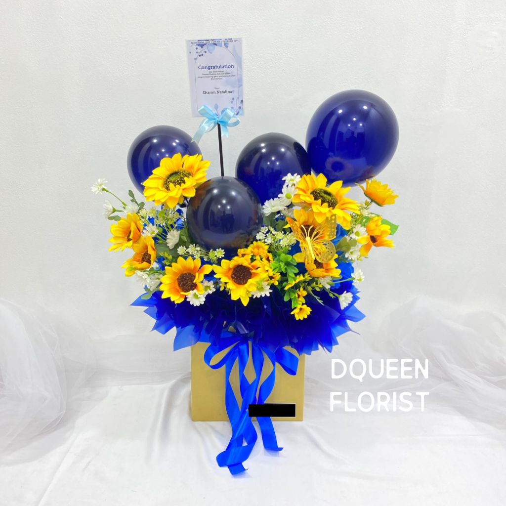Dqueen Florist - Bunga Box Balon Artificial