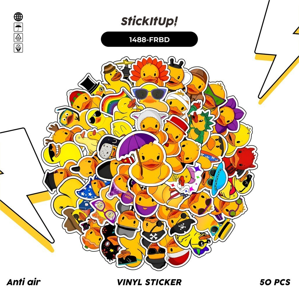 

COD✨ 100 Pcs Stiker Pack Funny Rubber Duck Lucu Aesthetic Vynil Waterproof untuk Freebies Sticker Buku Journal Casing HP Laptop
