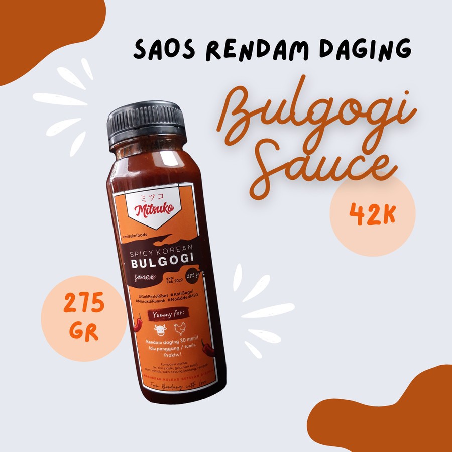 

MITSUKO Spicy Korean Bulgogi Sauce 275 gr / Saus Instant Bulgogi