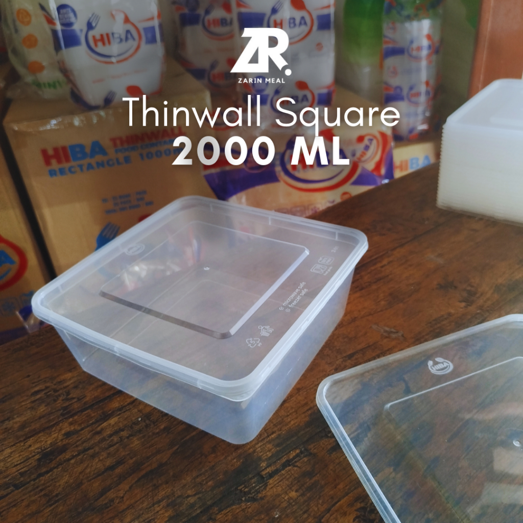 Thinwall 2000 ml Kotak Makan Bening - Plastik Tahan Lama