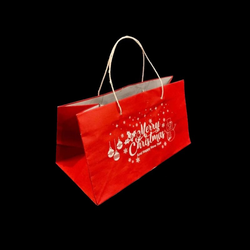 

Paperbag Parcel Natal 1 Pack Isi 3 Pcs Packaging Hampers Motif Marry Christmas Kemasan Kue 24x13x15 cm