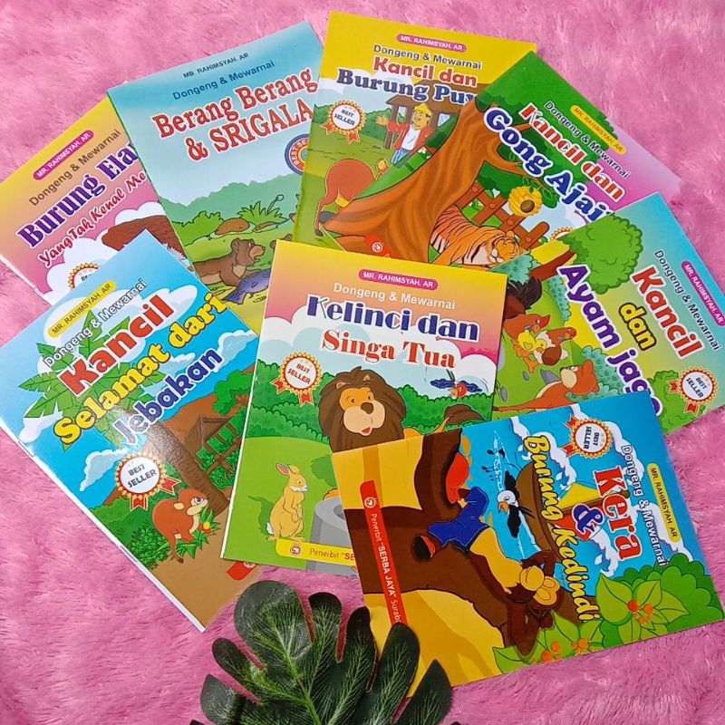 Buku cerita dongeng dan mewarnai gambar kertas HVS