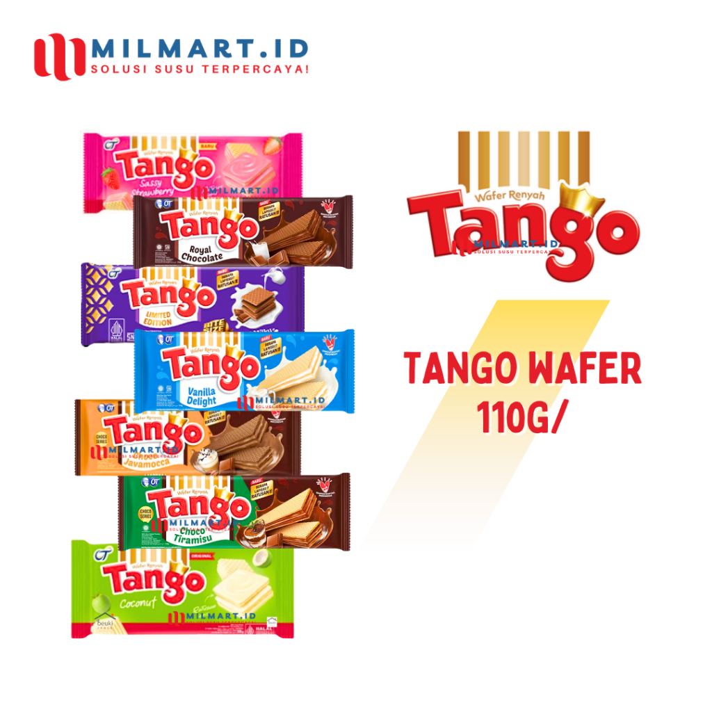 

TANGO WAFER BISCUIT 110G CHOCO JAVA TIRAMISU VANILLA CAMILAN COCONUT JAJANAN COKLAT