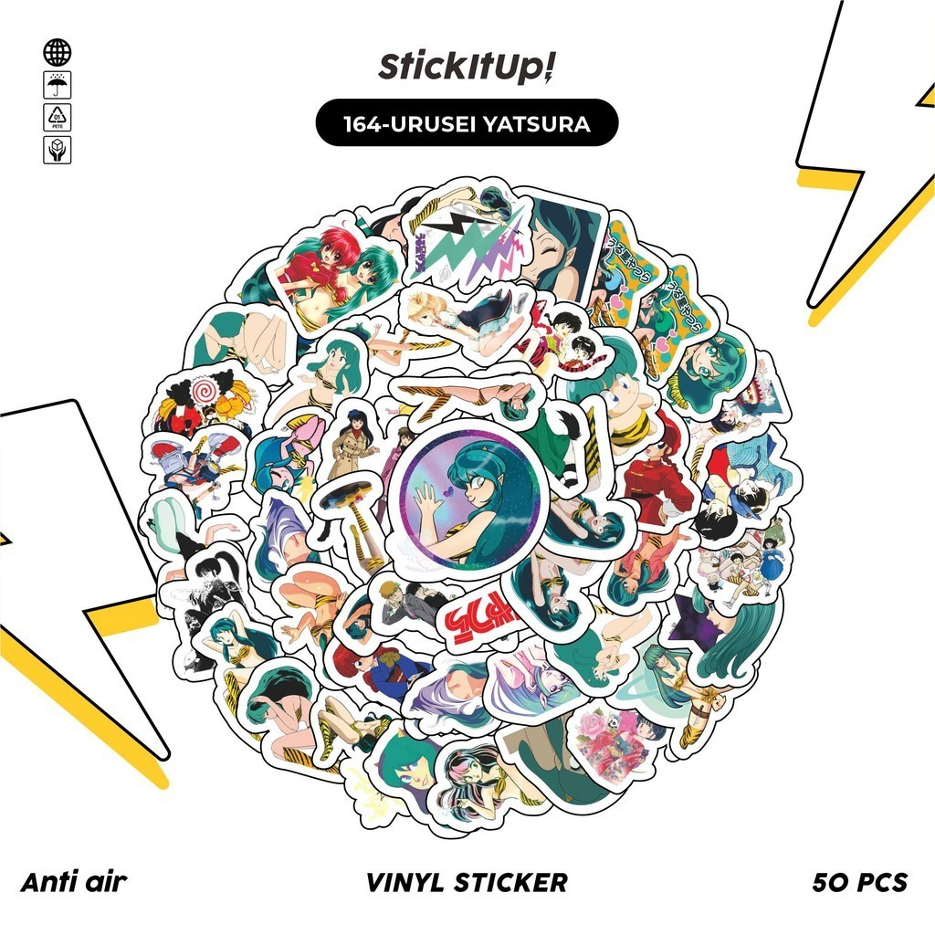 

COD✨ 50 Pcs Stiker Pack Motif Anime Urusei Yatsura Lucu Aesthetic Vynil Waterproof untuk Freebies Sticker Buku Journal Casing HP Laptop
