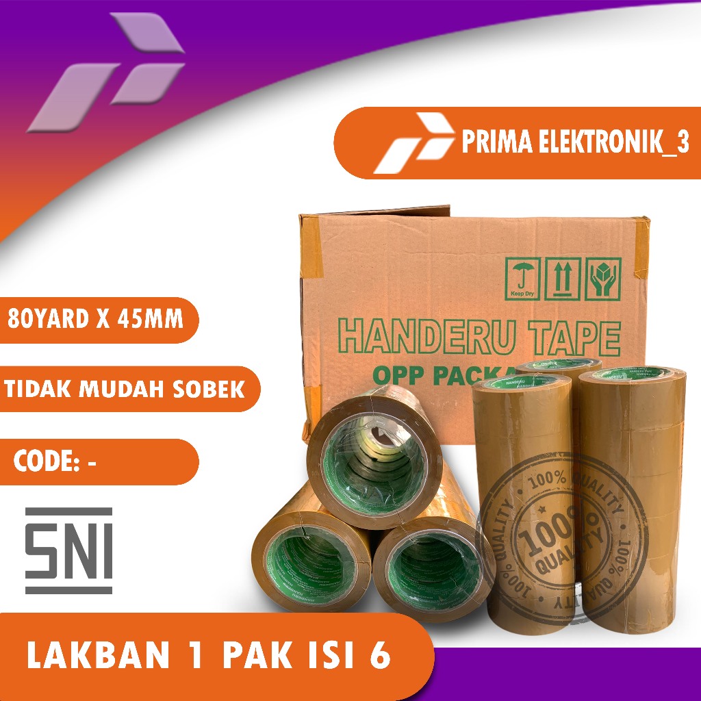 

Handeru Cokelat Lakban OPP Packing isi 6 Paket Grosir Harga Murah