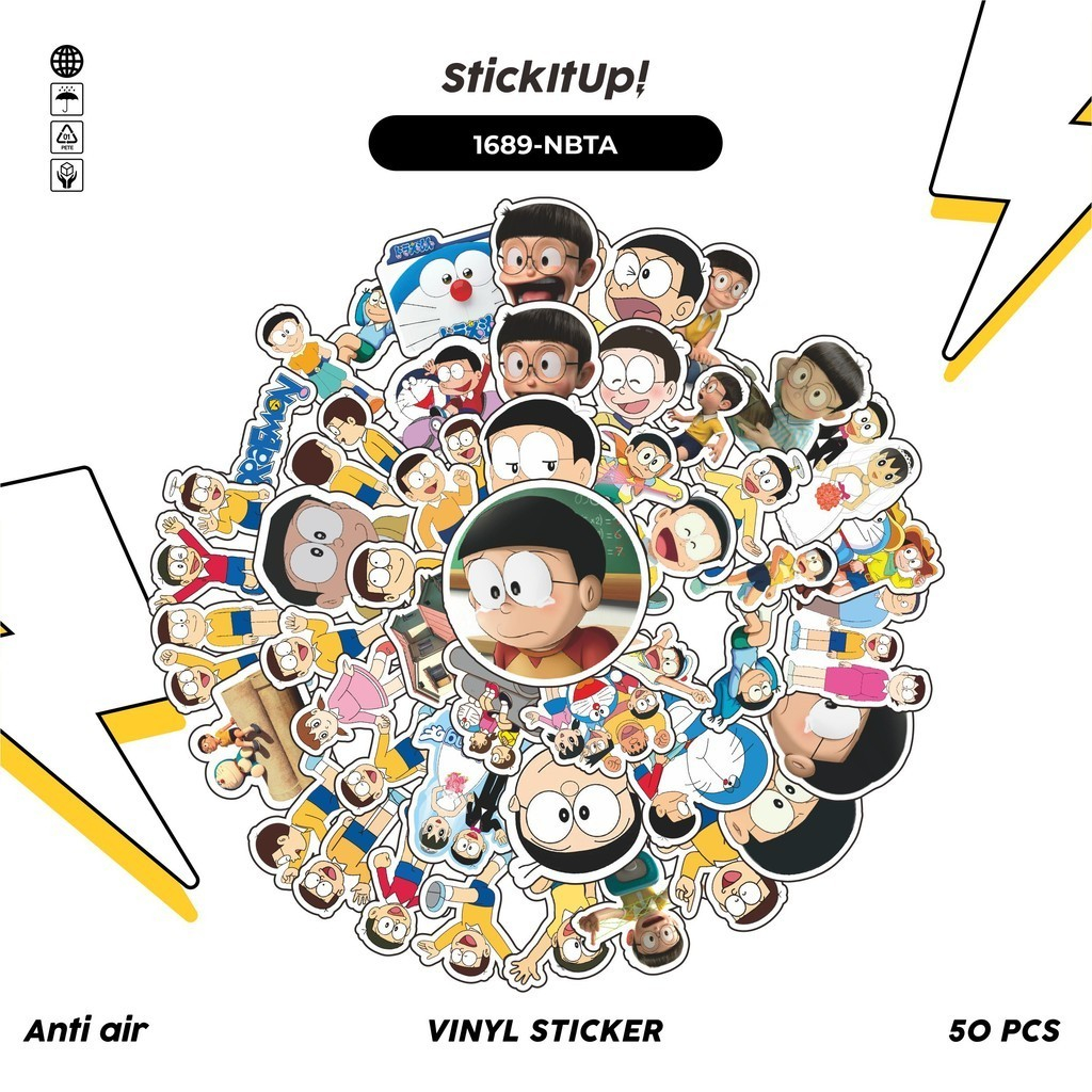 

COD✨ 100 Pcs Stiker Pack DORAEMON CHARACTER NOBITA Lucu Aesthetic Vynil Waterproof untuk Freebies Sticker Buku Journal Casing HP Laptop