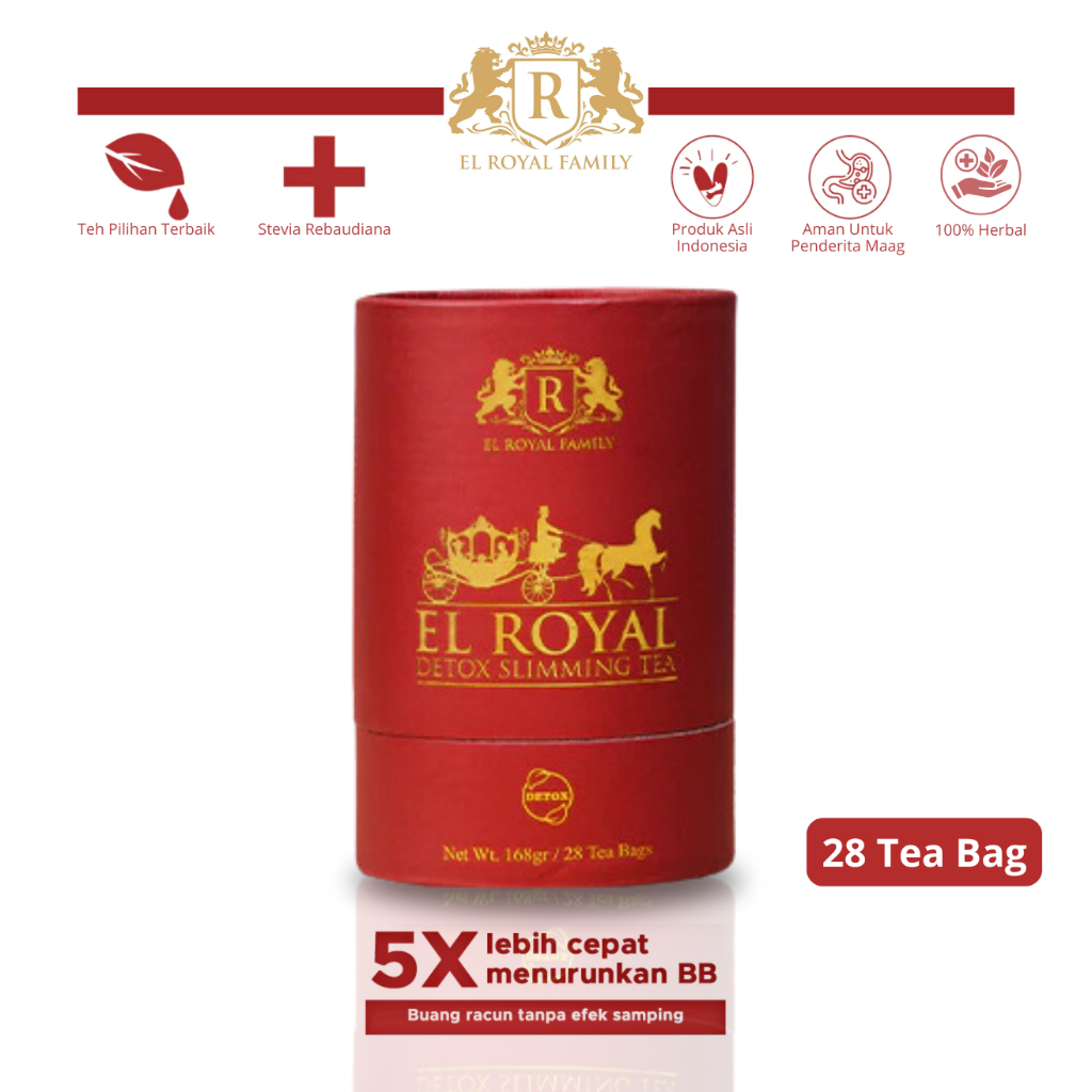 

El Royal Detox Slimming Tea - Teh Detox 1 Paket Original Sehat 5X Lebih Cepat Menurunkan Berat Badan