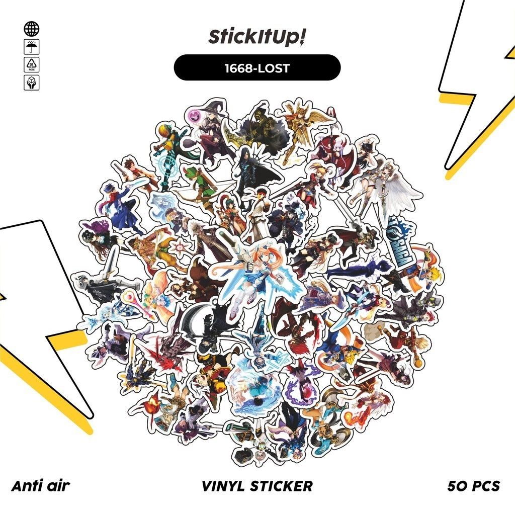 

COD✨ 100 Pcs Stiker Pack LOST SAGA Lucu Aesthetic Vynil Waterproof untuk Freebies Sticker Buku Journal Casing HP Laptop