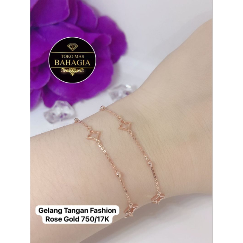 Gelang Tangan Fashion RoseGold 750/17K