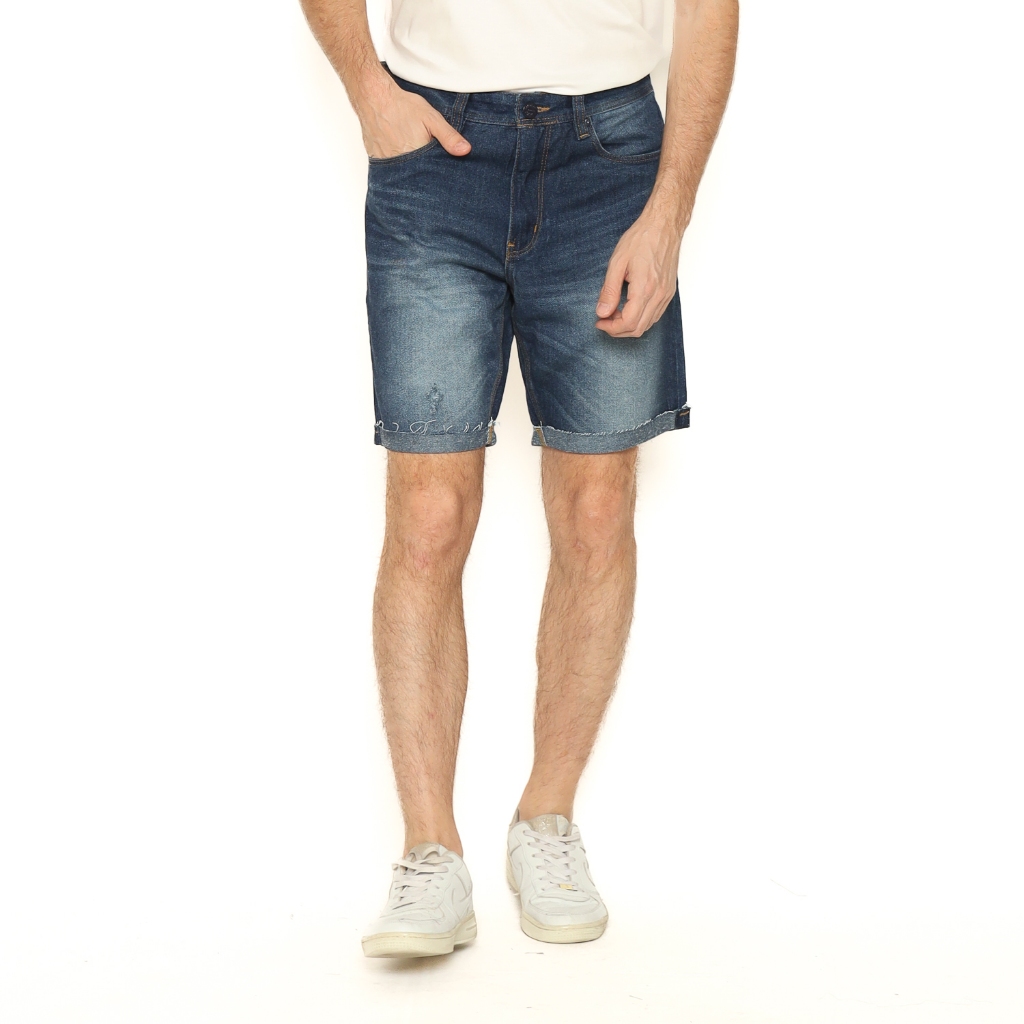 Spyderbilt Celana Pendek Denim Pria Biker Men Walkshort Denim Planet Surf