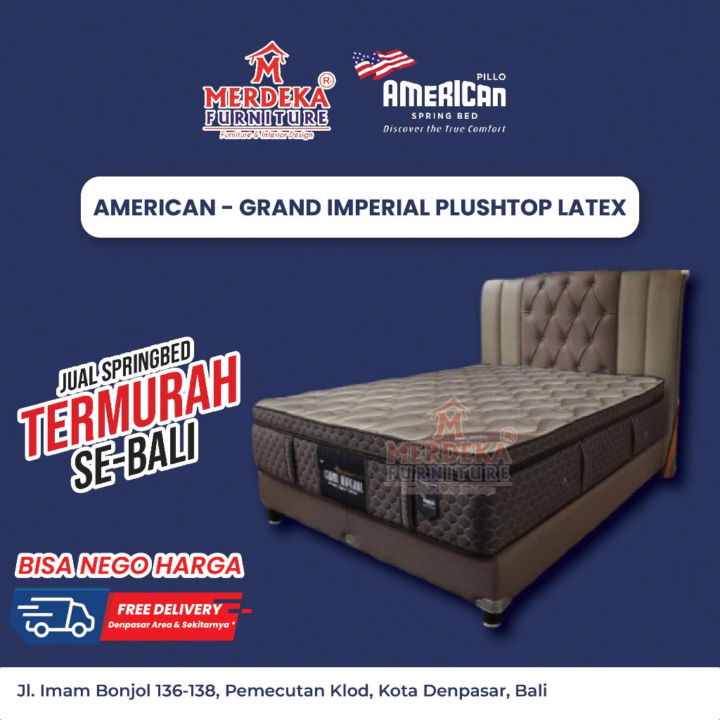 Kasur American ~ Grand Imperial Plustop Latex | Spring Bed 160x200|