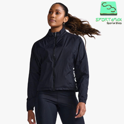 2XU JACKET JAKET ORIGINAL WOMEN MOTION BOMBER WR6997A BLK/ WHT
