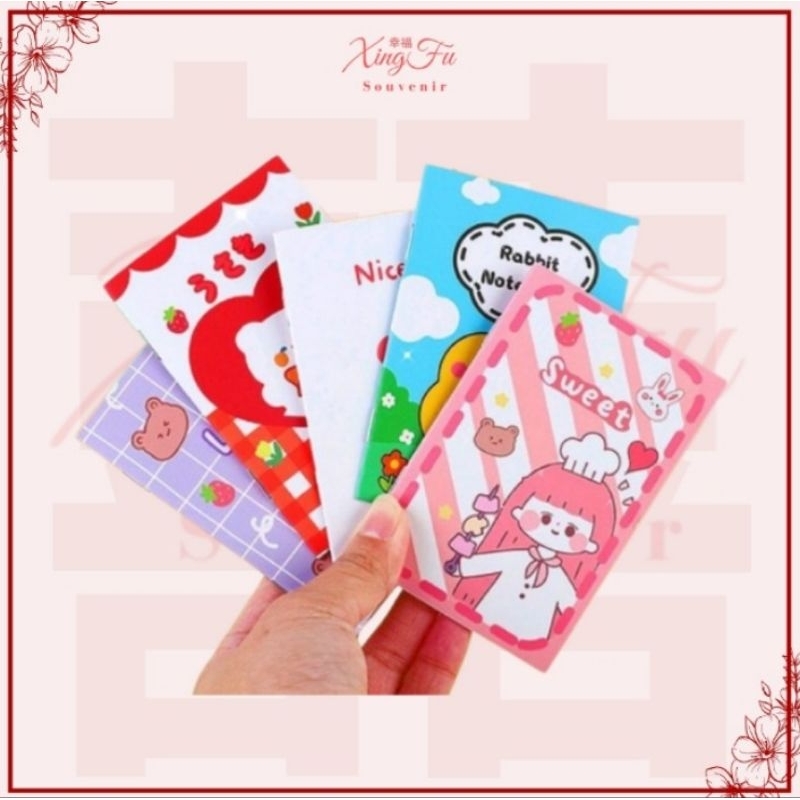 

SOUVENIR NOTE BOOK 50 PCS IMPORT - Souvenir Notes mini karakter - Souvenir Buku catatan mini Buku Tulis - Souvenir Memo cartoon book souvernir note book souvenir wedding ulang tahun birthday notepad