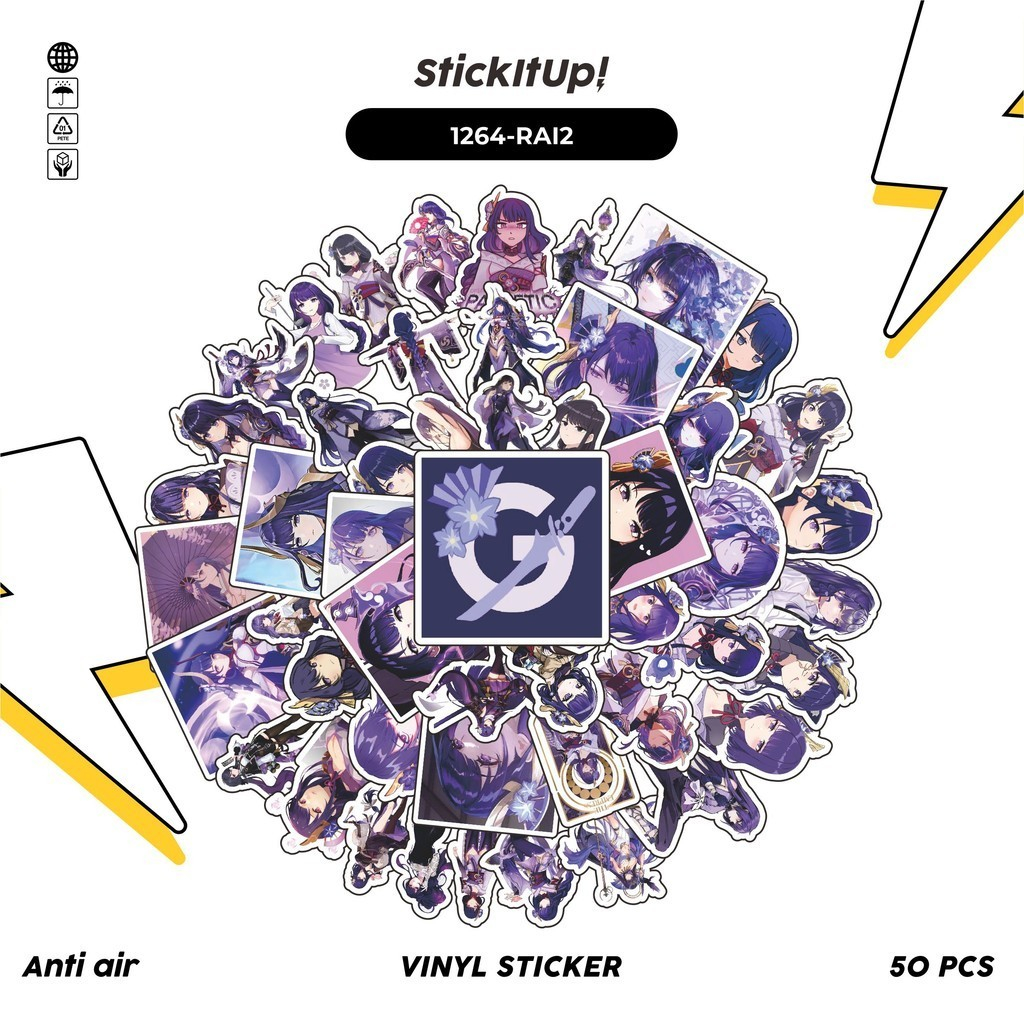 

COD✨ 100 Pcs Stiker Genshin Impact Raiden Shogun v2 Lucu Aesthetic Vynil Waterproof untuk Freebies Sticker Buku Journal Casing HP Laptop