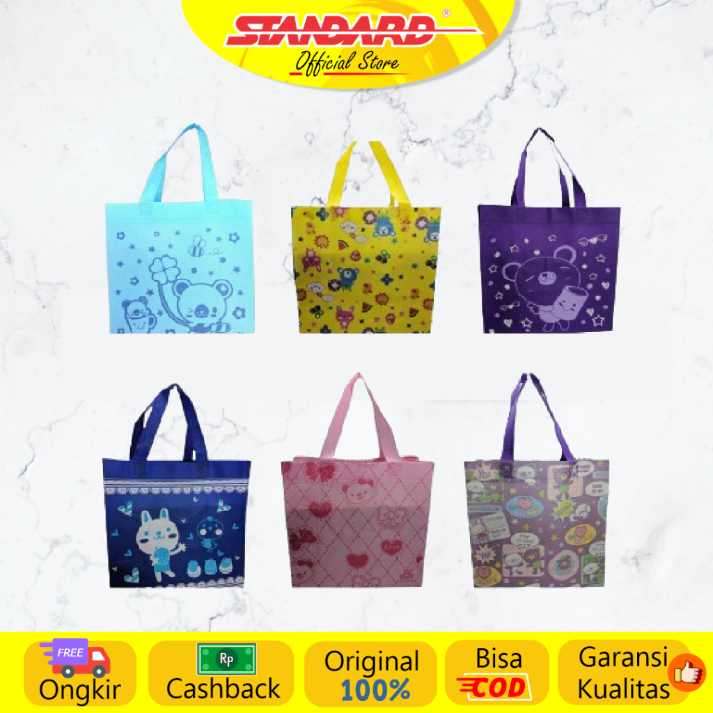 

Standard - Tote Bag Uk.31,3 x 24,2 cm / 3 Pcs ( Motif & Warna Campur )