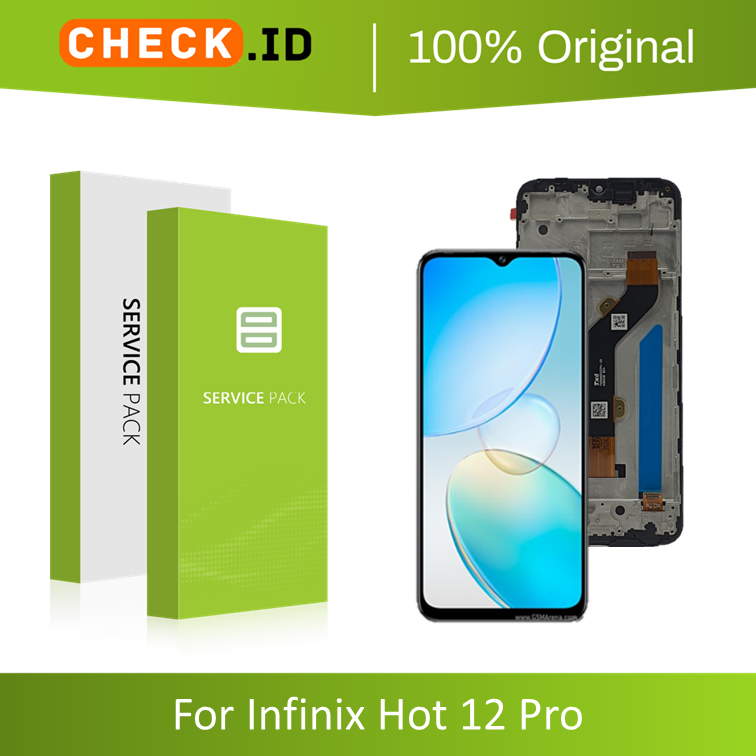 [ CHECK.ID ] LCD + FRAME INFINIX HOT 12 PRO ~ X668, X668C ORIGINAL