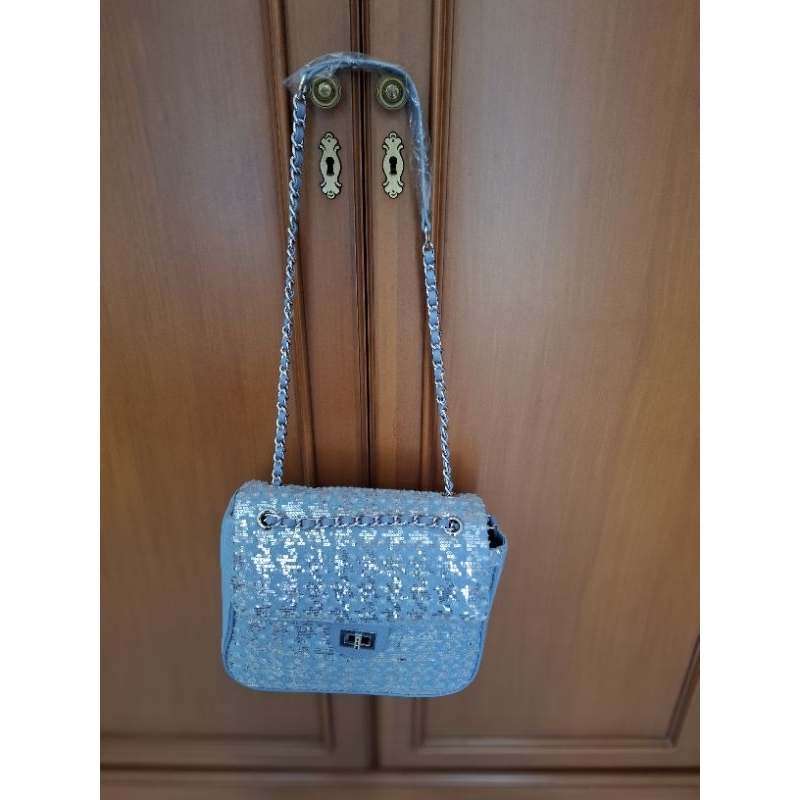 Tas gobelini denim jeans jossy flap shoulder bag. Brand new