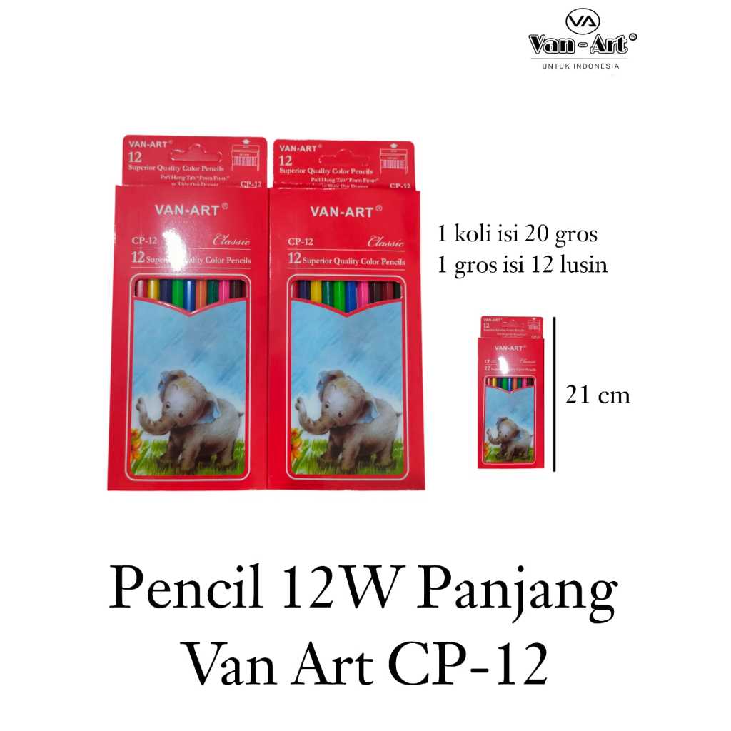 

(HARGA per set 12 warna)KEMASAN BARU Pensil warna, pencil warna, 12 warna panjang, pensil warna panjang