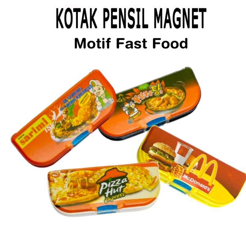 

HD Kotak Pensil Magnet Gambar Fast Food Tempat Pensil Pensil Case Magnet