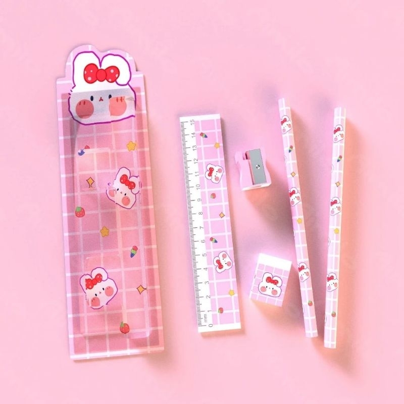 

PENSIL SET PENSIL LUCU ALAT TULIS ANAK PENGHAPUS PENGGARIS