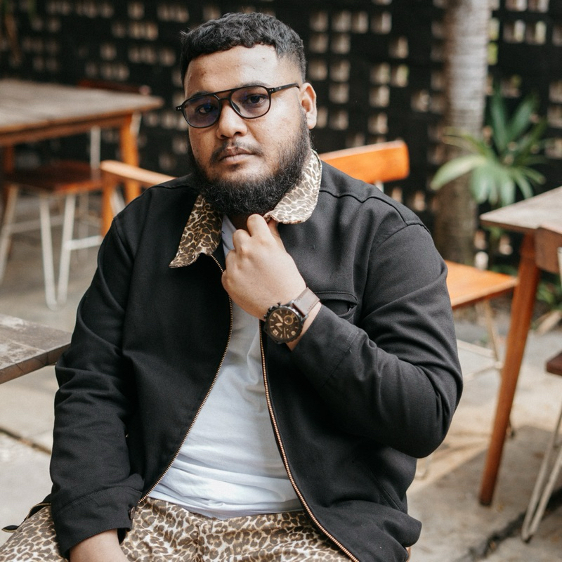 Fatgoods work Jaket Black Pria Cotton Twill Leopard