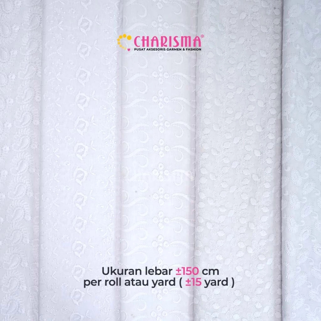 Charisma Kain Allover Tetoron Cotton (90cm ) - Kain Bordir/ Kain Meteran/Kain Katun / Allover TC / L