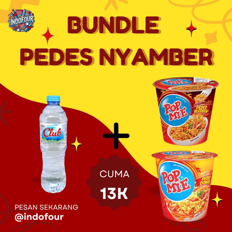 

BUNDLE PEDES NYAMBER (POPMIE KUAH + GORENG + CLUB)