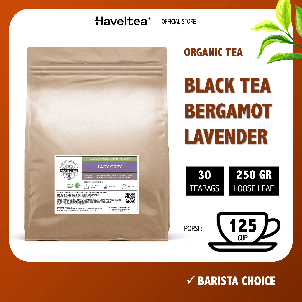 

LADY GREY | Pouch | Cocodeli by Haveltea Organic | Teh Hitam Bergamot