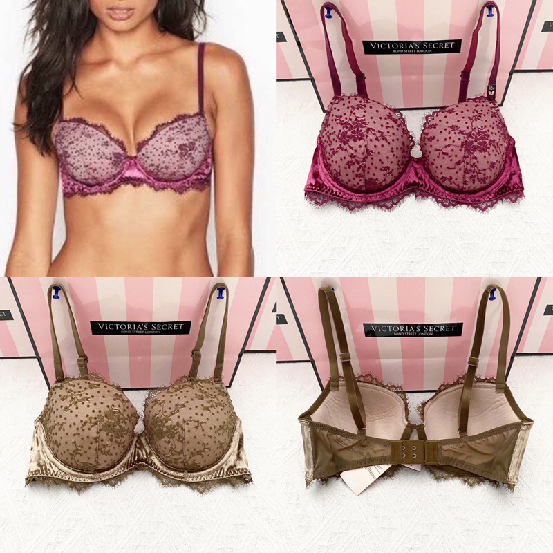 Victoria Secret Original Dream Angels Lined Demi Bra No Push Up Size 32C 11133620