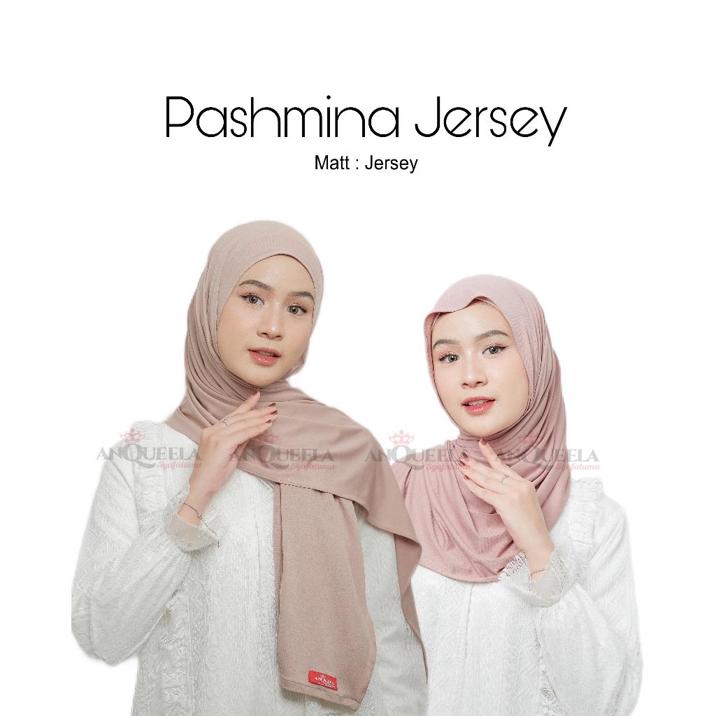PASHMINA JERSEY POLOS | Hijab pashmina bahan jersey | By Anqueela Syafaluma