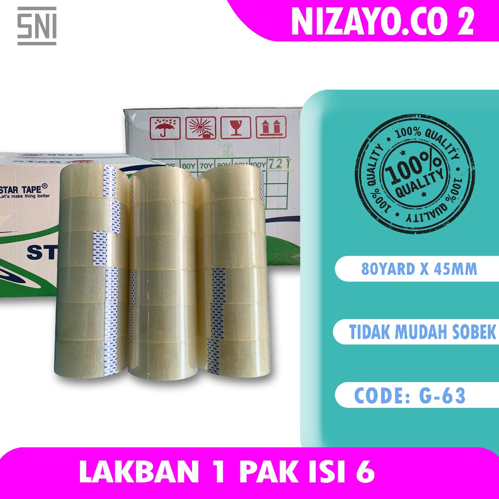 

Lakban Star Tape Paket 6 pcs Harga Termurah Distributor Premium