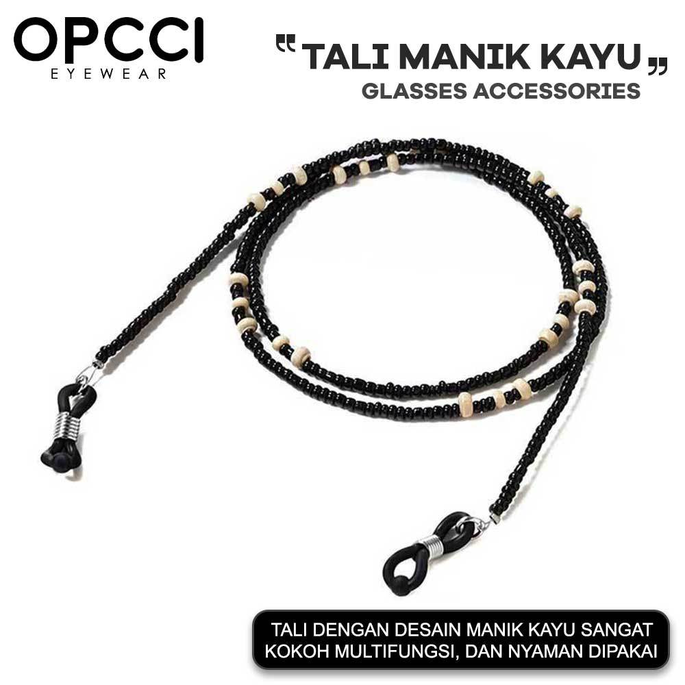 Opcci Tali Kalung Kacamata Motif Manik Kayu Simple Keren Gantungan Pria Wanita