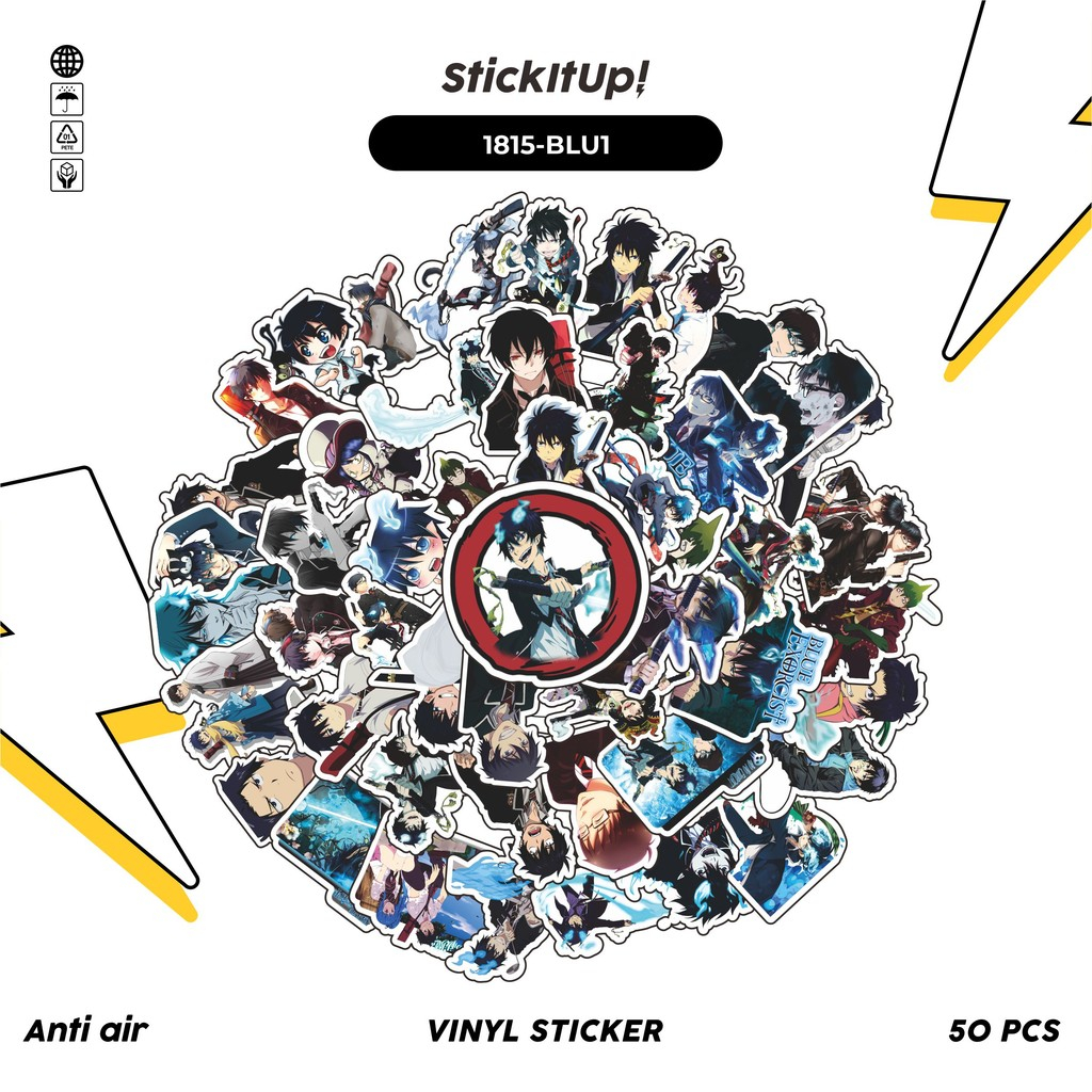 

COD✨ 50 Pcs Stiker Pack BLUE EXORCIST CHAR MIX Lucu Aesthetic Vynil Waterproof untuk Freebies Sticker Buku Journal Casing HP Laptop