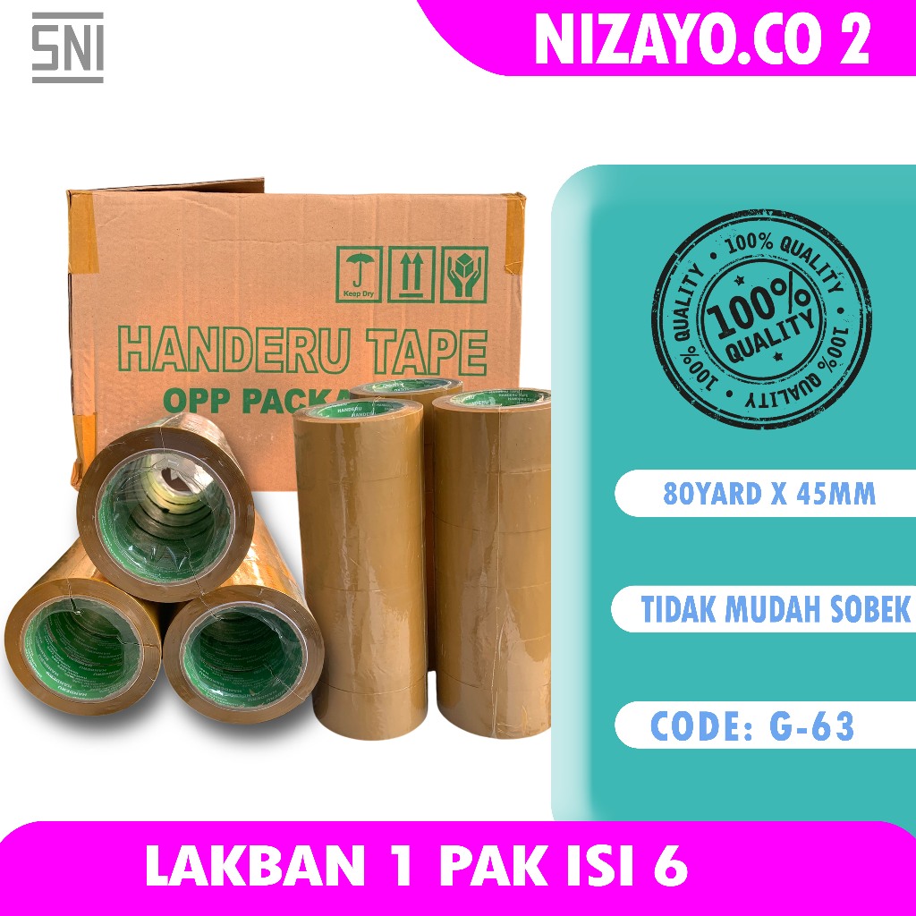 

Paket Lakban OPP Isi 6 Lakban Premium Handeru Cokelat Harga Grosir