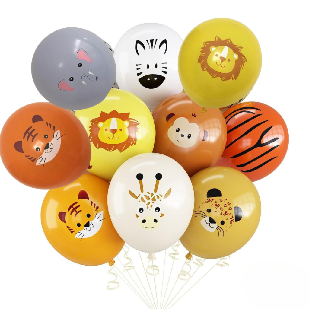 MSM 100pcs Balon Motif Gambar Wajah Hewan Animal Face Muka Binatang 12 Inci Inch