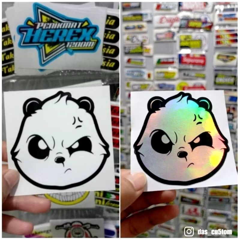 

sticker PANDA printing sudah potong pola