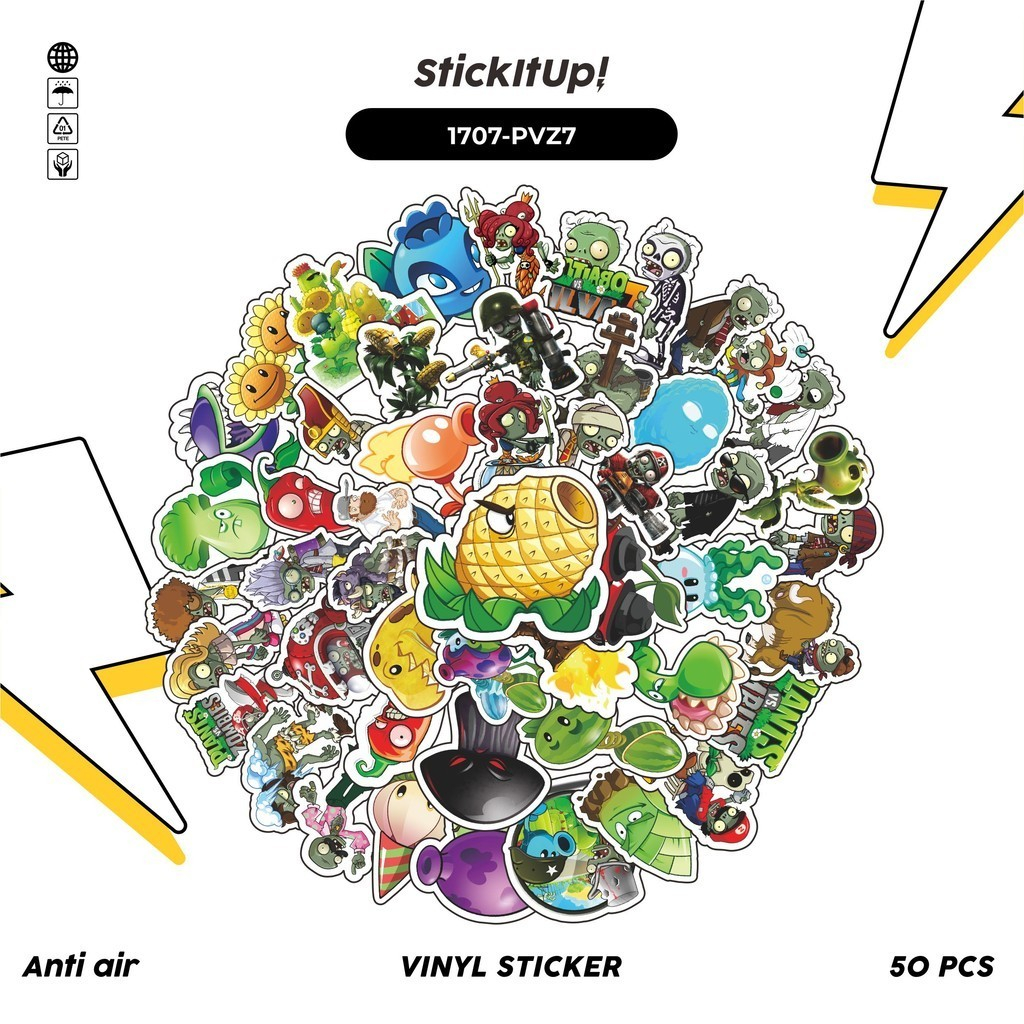 

COD✨ 100 Pcs Stiker Pack PLANT VS ZOMBIE CHARACTER MIX 007 Lucu Aesthetic Vynil Waterproof untuk Freebies Sticker Buku Journal Casing HP Laptop