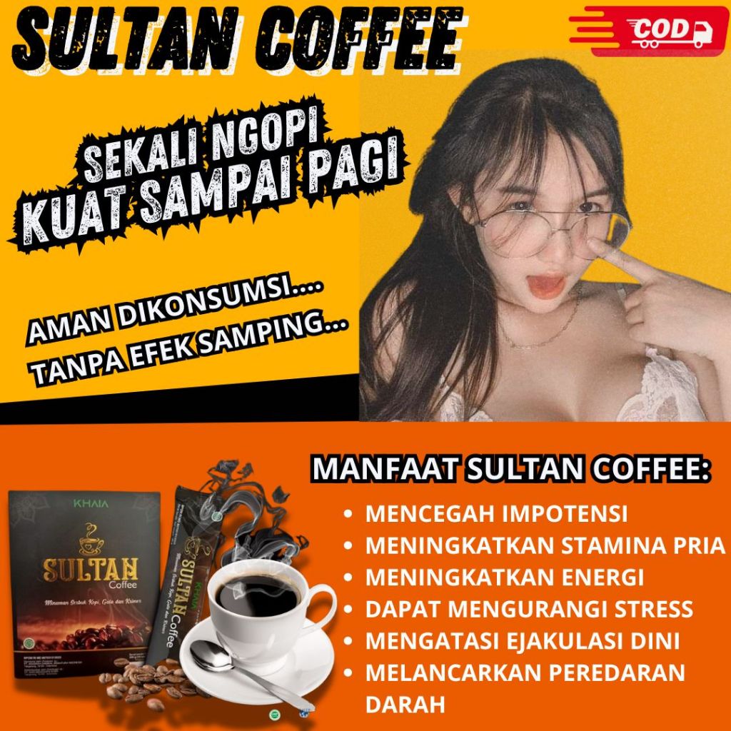 

Kopi Sultan Original Minuman Pria Tahan Lama BPom 2 Sachet | Kopi Stamina Halal BPOM Suplemen Penambah Gairah Pria