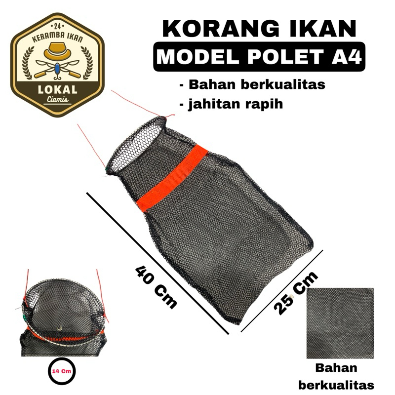 KORANG IKAN 40 Cm POLET MODEL A4 | Korang ikan eiger Ikan mas mujair tawes lele bawal