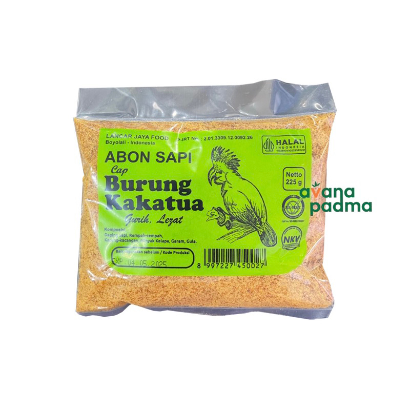 

Abon Sapi Cap Burung Kakatua (225g)