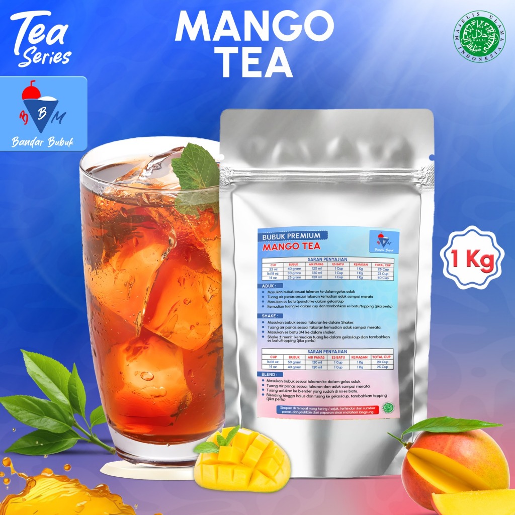 

MANGO TEA 1KG BANDAR BUBUK MINUMAN PREMIUM READY BANYAK VARIAN RASA