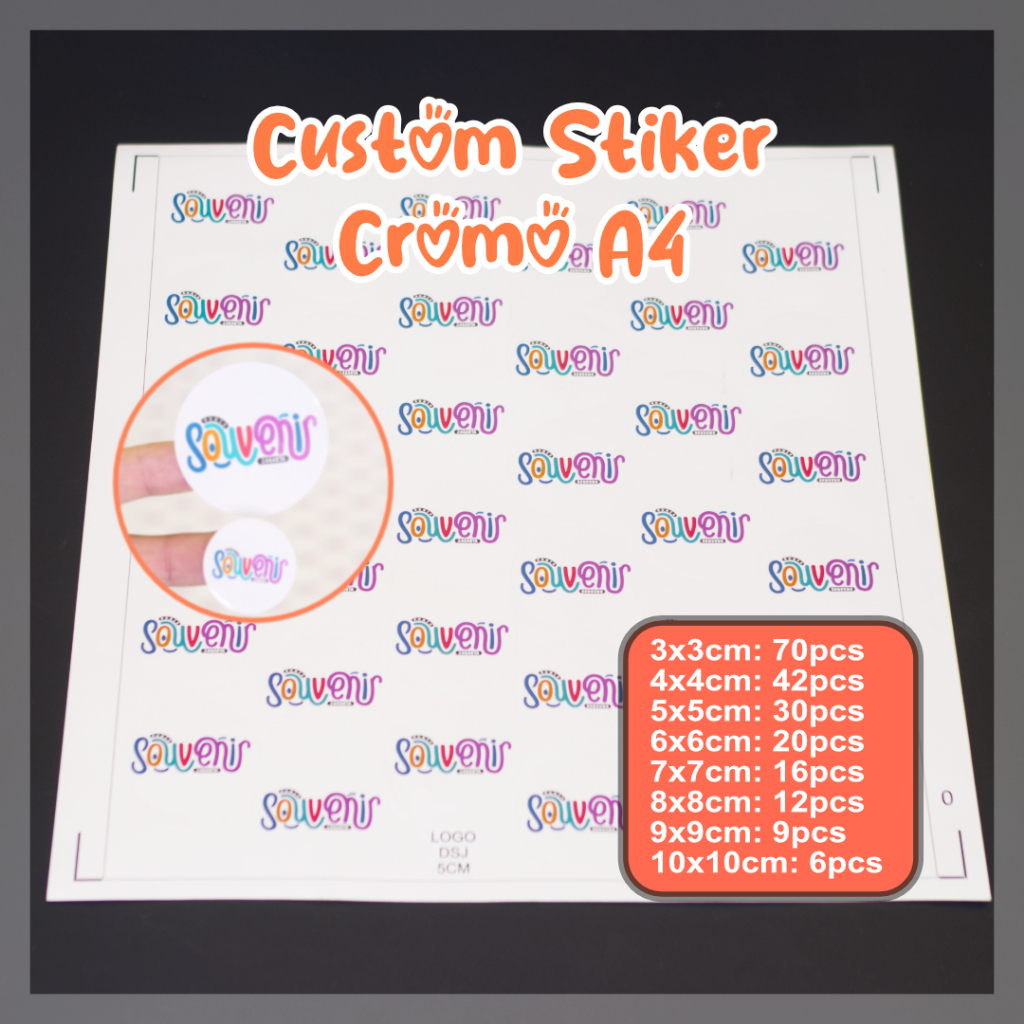 

Cetak Sticker CHROMO Tanpa Laminasi | Free Desain Custom Design | Print & Cut Stiker Label Murah