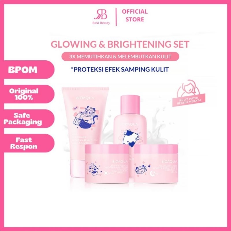 BIOAQUA - Milk Niacinamide Glowing & Brightening Set