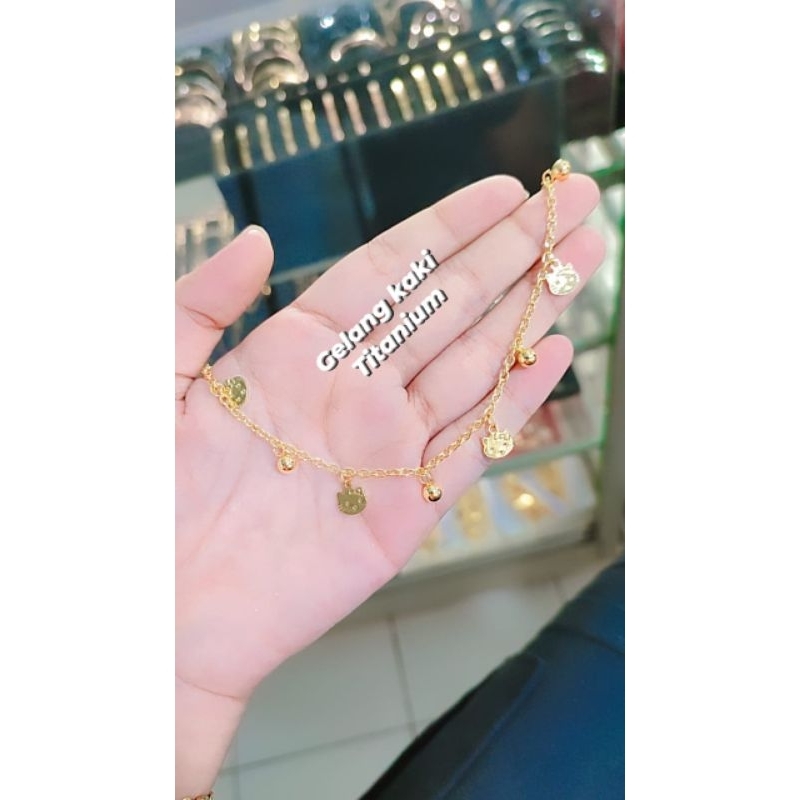 Gelang kaki titanium anti karat simpel