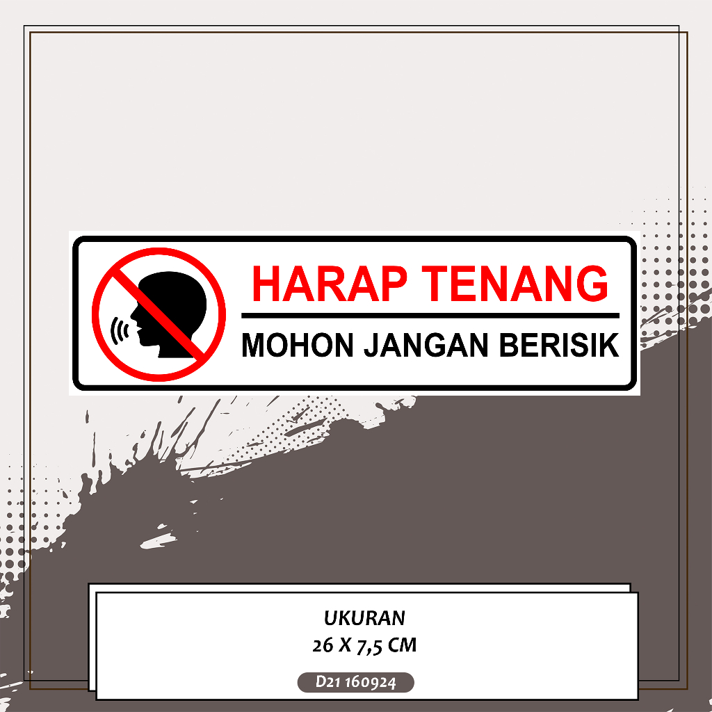 

Stiker Harap Tenang Jangan Berisik Sticker Keep Silence