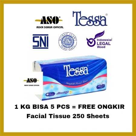 Tisu Wajah TESSA 250 lembar 2ply Natural Soft | Facial tissue
