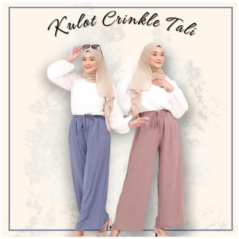 Celana Kulot ruby Crinkle Airflow Celana Panjang Wanita Warna kulot ruby