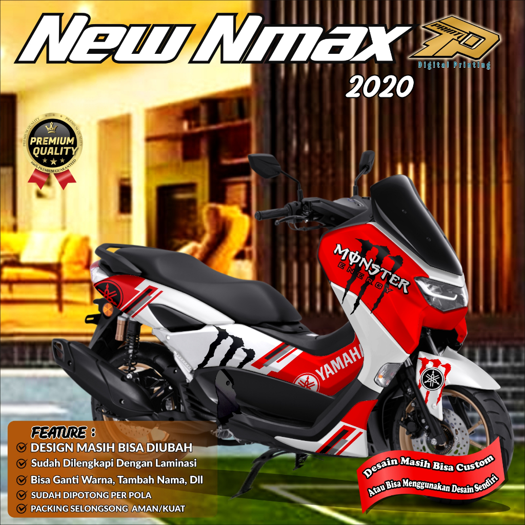 BISA COD DECAL STIKER FULL BODY YAMAHA NMAX NEW 2020 VARIASI MONSTER PT50011 BEBAS DESAIN