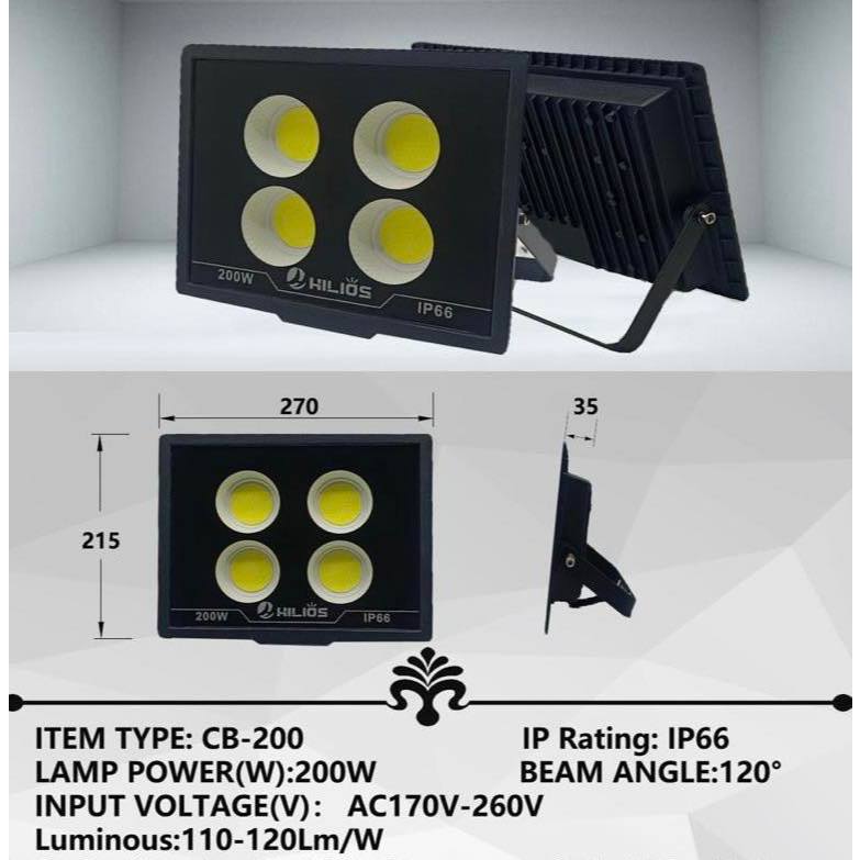LAMPU SOROT LED COB 200W / LAMPU TEMBAK LED 200 WATT / LAMPU OUTDOOR - 200W PUTIH